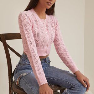 Joanie Open Weave Crop Cardigan